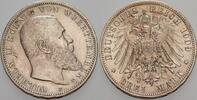 Württemberg 3 Mark Wilhelm II. 1891-1918. -