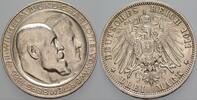Württemberg 3 Mark 1911 F Wilhelm II. 1891-1918. Patina, vorzüglich - Stempelglanz