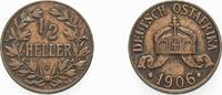 Deutsch Ostafrika 1/2 Heller 1906 J WILHELM II., Sehr schön