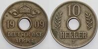 Deutsch Ostafrika 10 Heller 1909 J WILHELM II., Sehr schön