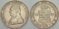 Sachsen Ausbeutekonventionstaler 1824 G.S. Friedrich August I. 1806-1827. Kl. Schrötlingsfehler, justiert, sehr schön +