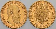 Sachsen-Meiningen 20 Mark 1882 D Georg II., 1866-1914 Sehr schön - vorzüglich