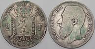 Belgien-Königreich 2 Franc Leopold II 1865-1909. -