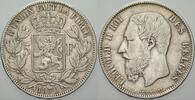 Belgien-Königreich 5 Francs Leopold II 1865-1909. -