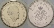 Monaco 2 Francs 1982 Rainier III., 1949-2005. Fast Stempelglanz