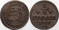 Jülich-Berg 1/4 Stüber Karl Theodor 1742-1799. -