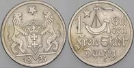 Danzig, Freie Stadt 1 Gulden 1923 Vorzüglich