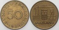 Saarland 50 Franken 1954 Sehr schön
