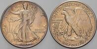 1/2 Dollar 1945 Vereinigte Staaten von Amerika WALKING LIBERTY Patina, vorzüglich