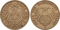 Lübeck 10 Mark 1901 A Freie und Hansestadt 1874 - 1915. Patina, sehr schön - vorzüglich