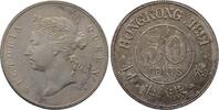 Hongkong 50 Cents 1891 Victoria 1837-1901 Patina, vorzüglich