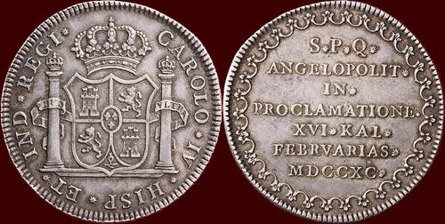 8 Reales 1790 MEXICO - CARLOS IV, 1788-1808 -  or Proclamation medal vz