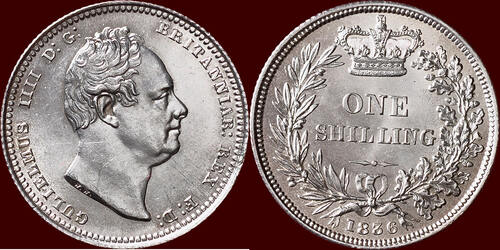 Shilling ENGLAND - UNITED KINGDOM - WILLIAM IV, 1830-1837 -  1836, London unz