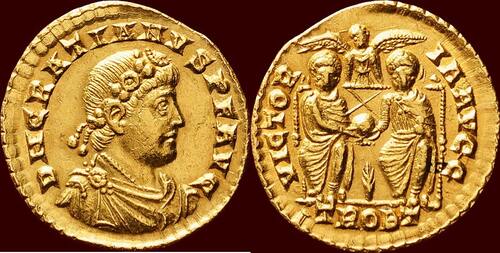 Roman Empire AV Solidus (373-374) GRATIANUS (GRATIAN), 367-383 - Treverorum Very attractive coin wit