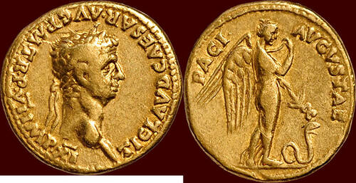 Roman Empire AV Aureus (46-47) CLAUDIUS, 41-54 - Rome ss