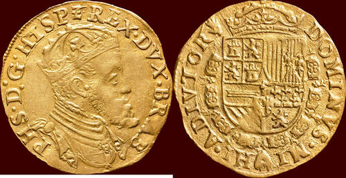 Gouden reaal (1572-1577) ZUIDELIJKE NEDERLANDEN (SOUTHERN NETHERLANDS) - HERTOGDOM BRABANT - PHILIPS