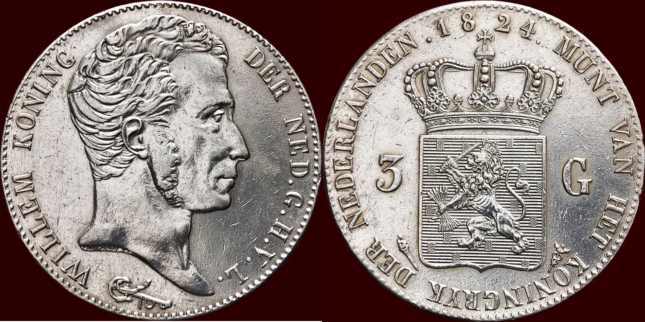 Koninkrijk Der Nederlanden 3 Gulden Nederland Netherlands Kingdom Willem I 1815 1840 