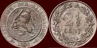 Koninkrijk der Nederlanden 2 ½ Cent NEDERLAND (NETHERLANDS, KINGDOM) - WILLEM III,1849-1890 - -