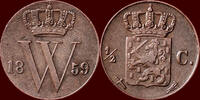 Koninkrijk der Nederlanden ½ Cent NEDERLAND (NETHERLANDS, KINGDOM) - WILLEM III, 1849-1890 - -