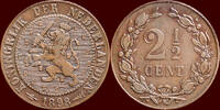 Koninkrijk der Nederlanden 2 ½ Cent NEDERLAND (NETHERLANDS, KINGDOM) - WILHELMINA, 1890-1948 - -