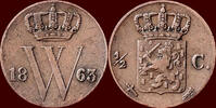 Koninkrijk der Nederlanden ½ Cent NEDERLAND (NETHERLANDS, KINGDOM) - WILLEM III, 1849-1890 - -