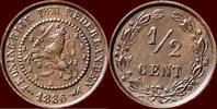 Koninkrijk der Nederlanden ½ Cent NEDERLAND (NETHERLANDS, KINGDOM) - WILLEM III, 1849-1890 - -
