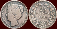 Koninkrijk der Nederlanden 25 Cents NEDERLAND (NETHERLANDS, KINGDOM) - WILHELMINA, 1890-1948 - -