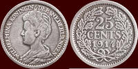 Koninkrijk der Nederlanden 25 Cents NEDERLAND (NETHERLANDS, KINGDOM) - WILHELMINA, 1890-1948 - -