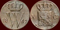 Koninkrijk der Nederlanden ½ Cent NEDERLAND (NETHERLANDS, KINGDOM) - WILLEM III, 1849-1890 - -