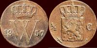 Koninkrijk der Nederlanden ½ Cent NEDERLAND (NETHERLANDS, KINGDOM) - WILLEM III, 1849-1890 - -