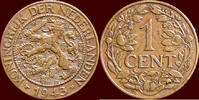 Koninkrijk der Nederlanden 1 Cent NEDERLAND (NETHERLANDS, KINGDOM) - WILHELMINA, 1890-1948 - 1943 P, Philadelphia -