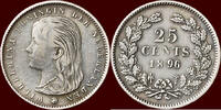 Koninkrijk der Nederlanden 25 Cents NEDERLAND (NETHERLANDS, KINGDOM) - WILHELMINA, 1890-1948 - -