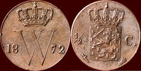 Koninkrijk der Nederlanden ½ Cent NEDERLAND (NETHERLANDS, KINGDOM) - WILLEM III, 1849-1890 - -