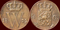 Koninkrijk der Nederlanden ½ Cent NEDERLAND (NETHERLANDS, KINGDOM) - WILLEM III, 1849-1890 - -