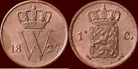 Koninkrijk der Nederlanden 1 Cent NEDERLAND (NETHERLANDS, KINGDOM) - WILLEM I, 1815-1840 - 1827, Utrecht -