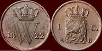 Koninkrijk der Nederlanden 1 Cent NEDERLAND (NETHERLANDS, KINGDOM) - WILLEM I, 1815-1840 - 1822, Brussel -