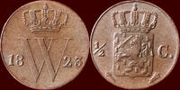 Koninkrijk der Nederlanden 1/2 Cent NEDERLAND (NETHERLANDS, KINGDOM) - WILLEM I, 1815-1840 - 1823, Utrecht -