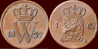 Koninkrijk der Nederlanden 1 Cent NEDERLAND (NETHERLANDS, KINGDOM) - WILLEM I, 1815-1840 - 1827, Utrecht -