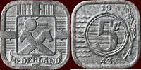 Koninkrijk der Nederlanden 5 Cents NEDERLAND (NETHERLANDS, KINGDOM) - DUITSE BEZETTING (GERMAN OCCUPATION), 1940-1945 - -