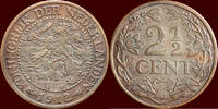 Koninkrijk der Nederlanden 2 ½ Cent NEDERLAND (NETHERLANDS, KINGDOM) - WILHELMINA, 1890-1948 - -