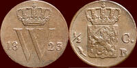 Koninkrijk der Nederlanden ½ Cent NEDERLAND (NETHERLANDS, KINGDOM) - WILLEM I, 1815-1840 - 1823, Brussel -