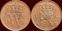 Koninkrijk der Nederlanden 1 Cent NEDERLAND (NETHERLANDS, KINGDOM) - WILLEM I, 1815-1840 - 1822, Brussel -