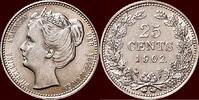 Koninkrijk der Nederlanden 25 Cents NEDERLAND (NETHERLANDS, KINGDOM) - WILHELMINA, 1890-1948 - -