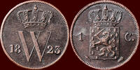 Koninkrijk der Nederlanden 1 Cent NEDERLAND (NETHERLANDS, KINGDOM) - WILLEM I, 1815-1840 - 1823, Utrecht -