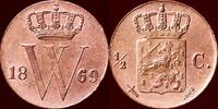 Koninkrijk der Nederlanden ½ Cent NEDERLAND (NETHERLANDS, KINGDOM) - WILLEM III, 1849-1890 - -