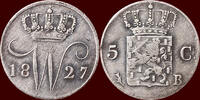 Koninkrijk der Nederlanden 5 Cents NEDERLAND (NETHERLANDS, KINGDOM) - WILLEM I, 1815-1840 - 1827, Brussel -