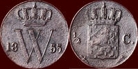 Koninkrijk der Nederlanden ½ Cent NEDERLAND (NETHERLANDS, KINGDOM) - WILLEM III, 1849-1890 - -