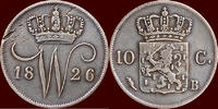 Koninkrijk der Nederlanden 10 Cents NEDERLAND (NETHERLANDS, KINGDOM) - WILLEM I, 1815-1840 - 1826, Brussel -