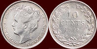 Koninkrijk der Nederlanden 10 Cents NEDERLAND (NETHERLANDS, KINGDOM) - WILHELMINA, 1890-1948 - -
