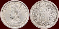 Koninkrijk der Nederlanden 10 Cents NEDERLAND (NETHERLANDS, KINGDOM) - WILHELMINA, 1890-1948 - -